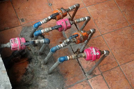 Kuala Lumpur, Malaysia - June 8, 2013: Water meter installation of clean water supply standard for many building and residential in Malaysia.