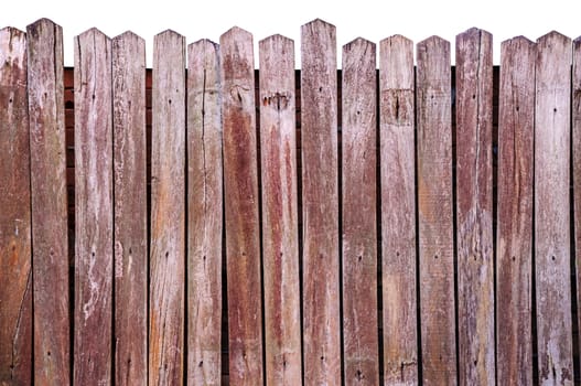 Wooden fence with clipping path
