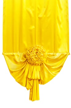 Yellow fabric ribbon for ceremony isolated on white with clipping path