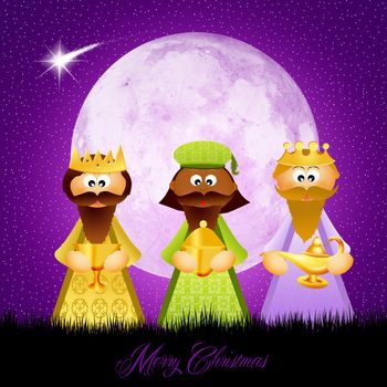 illustration of three wise men