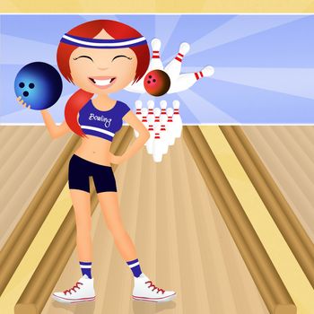 illustration of bowling