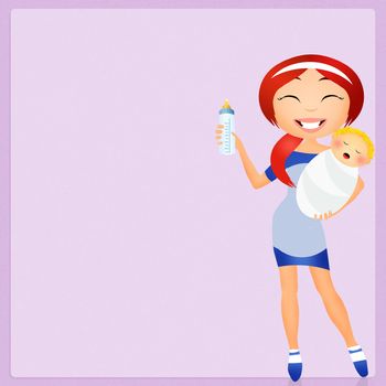 illustration of funny mother