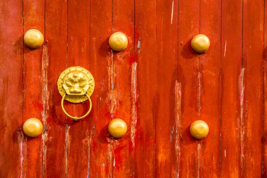 chinese style wooden door,shallow focus