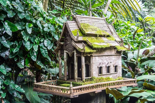 ancient thai wooden joss house at Thai garden,Thailand