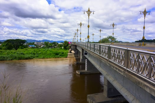 Bridge to Chiang Rai City, Northern Thailand.