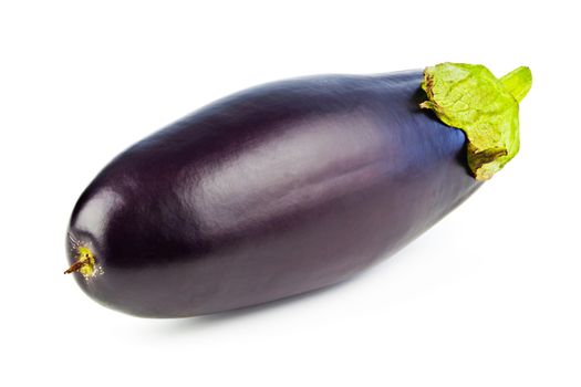 One purple eggplant isolated on white background