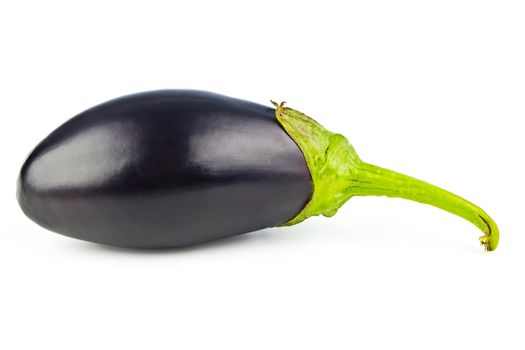 One purple eggplant isolated on white background