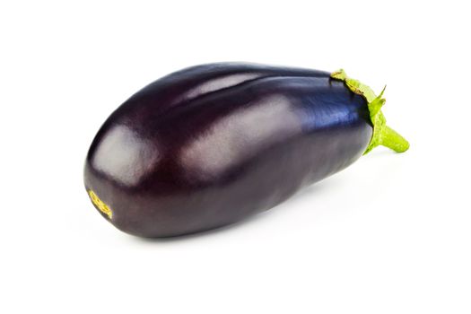 One purple eggplant isolated on white background
