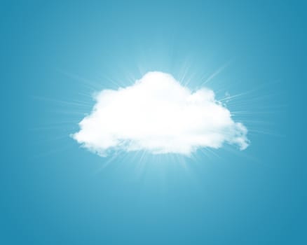 Cloud on blue background with copy space