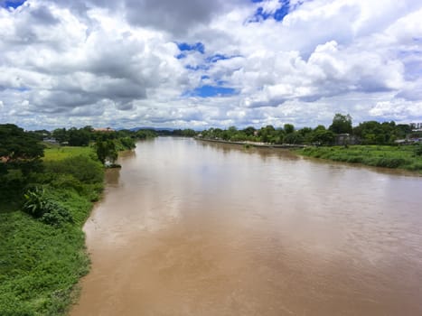 Mekok River View, flowing from Thaton to Chiang Mai, Thailand.