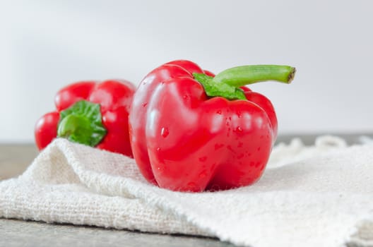 red bell peppers , fresh  organic vegetable 
