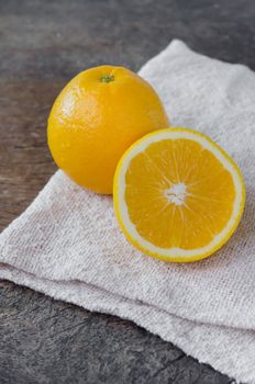 fresh organic  orange  fruits on wooden background