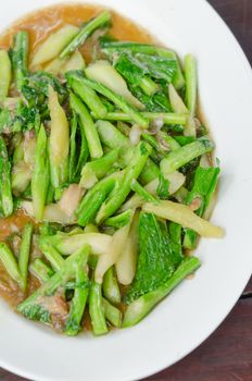 Stir fried chinese kale with salted fish