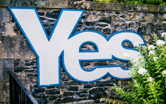 A Yes Sign For Scottish Independence Referendum  Vote In September 2014