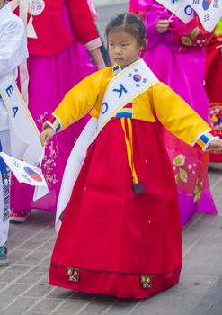 HENDERSON , NEVADA - APRIL 26 : A Participant at the henderson heritage festival held in Henderson Nevada on April 26 2014 ,the annual festival celebrates the heritage of Henderson Nevada