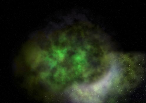 Far being shone nebula and star field against space. "Elements of this image furnished by NASA".