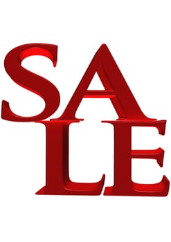 Glossy three-dimensional inscription Sale as a sign.