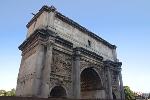 Photo shows remaining parts of the Rome empire ruins.