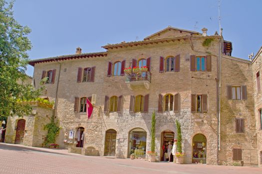 Photo shows a general view of the Tuscany city of San Gimignano.