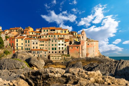 View of Tellaro, ancient small village of Liguria in Italy