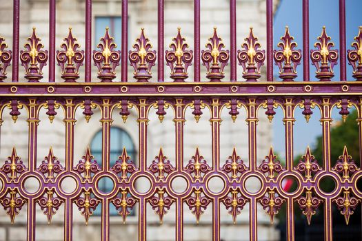 Congress Center golden fence and architecture detail in Vienna, Austria