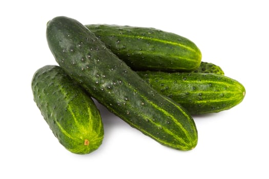 Cucumbers isolated on white background - Stock Image