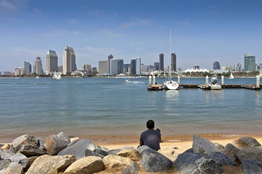 View of San Diego California from Coronado island.