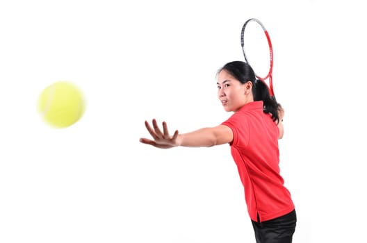 tennis player isolated on white background