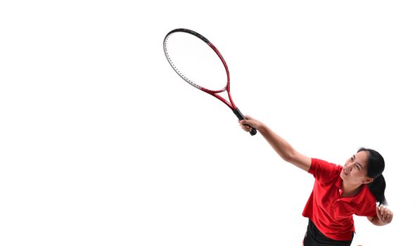 tennis player isolated on white background