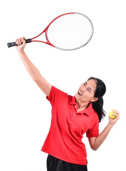 tennis player isolated on white background