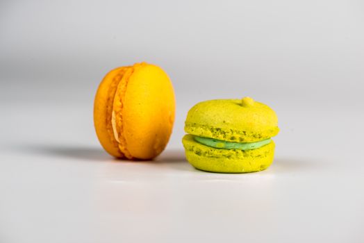 Delicious group of fresh and sweet  macarons isolated  