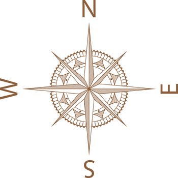 An Illustration of a Map Compass on White Background