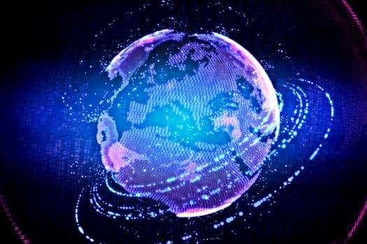 High technology globe. Concept of web and communication