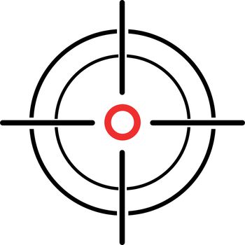 An Illustration of a crosshair reticle on a white background