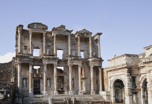 Celsus library in ancient town of Ephesus, Turkey