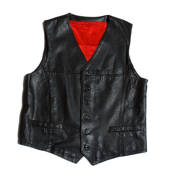 vintage leather vest on the white background