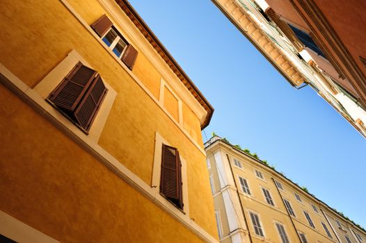 Narrow streets of old historic Rome, Italy