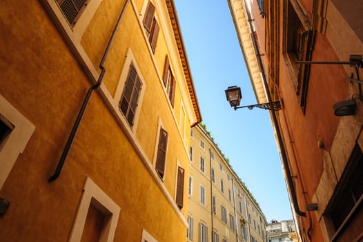 Narrow streets of old historic Rome, Italy