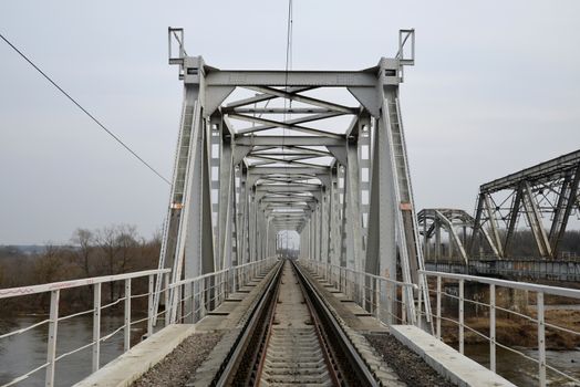 Railway track on the bridge