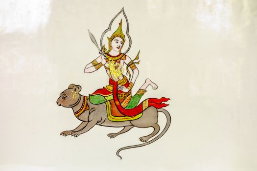 picture of angel and rat in Thai traditional zodiac symbol
