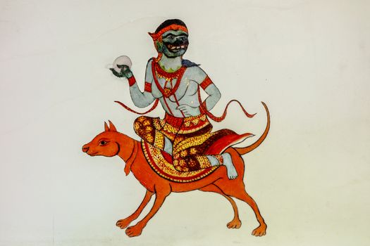 picture of angel and dog in Thai traditional zodiac symbol