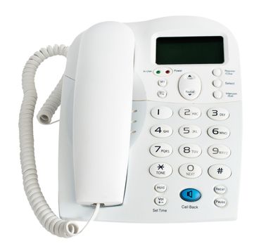 White phone isolated on white background