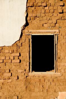 Decaying architecture at sunset on a farm in the Northern Cape Province of South Africa
