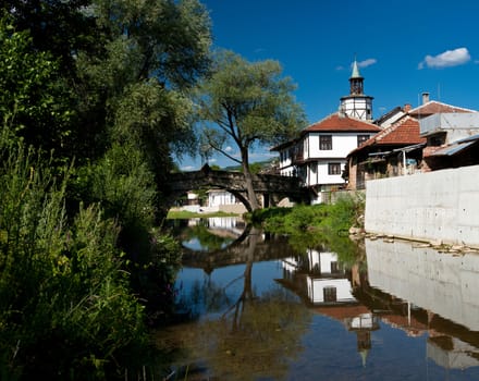 Old bridge and house in Tryavna, Bulgaria.