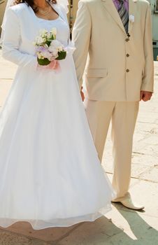 Bride and groom on their wedding day