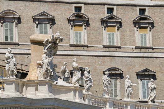 Walls of Vatican, St. Peters Square in Rome, Italy