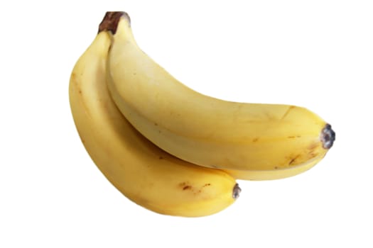Bananas bunch laying isolated on the white background