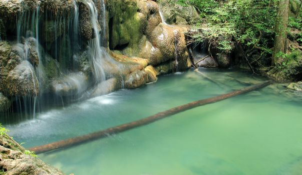 Deep forest waterfall