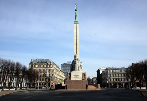 The Freedom Monument if a symbol of independent Latvia. From the moment Latvia acquires its independence a search for a suitable artistic solution started and donations were gathered. The monument was built in 1931-35, its author was a well-known latvian architect Karlis Zale. The statue of Liberty (sculpturer R. Mirsmeden) holds three stars - the symbols of historical areas in Latvia: Kurzeme, Vidzeme, Latgale.