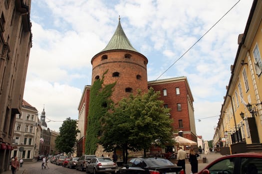 Latvian War museum. Powder tower a part of Riga ancient fortification.